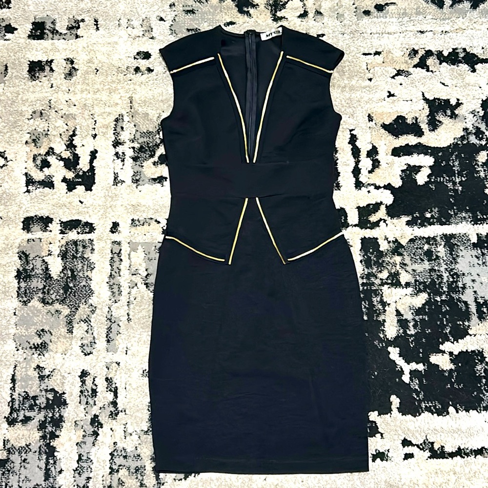 Black and Gold trim dress